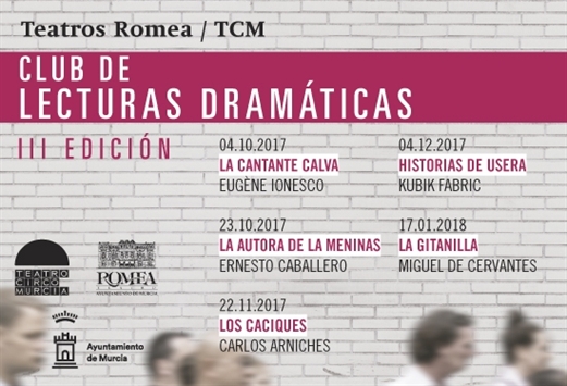 Publicada la lista definitiva de admitidos en la III Edición del Club de Lecturas Dramáticas